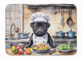 Pug The Chef Memory Foam Kitchen Mat Machine Washable Anti-Fatigue Cushion Comfort Bath or Kitchen Rug