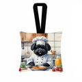 Puli The Chef Hanging Square Fabric Ornament 3.5 × 3.5 Decorative Door-Knob & Tree Hanger, Soft Fabric