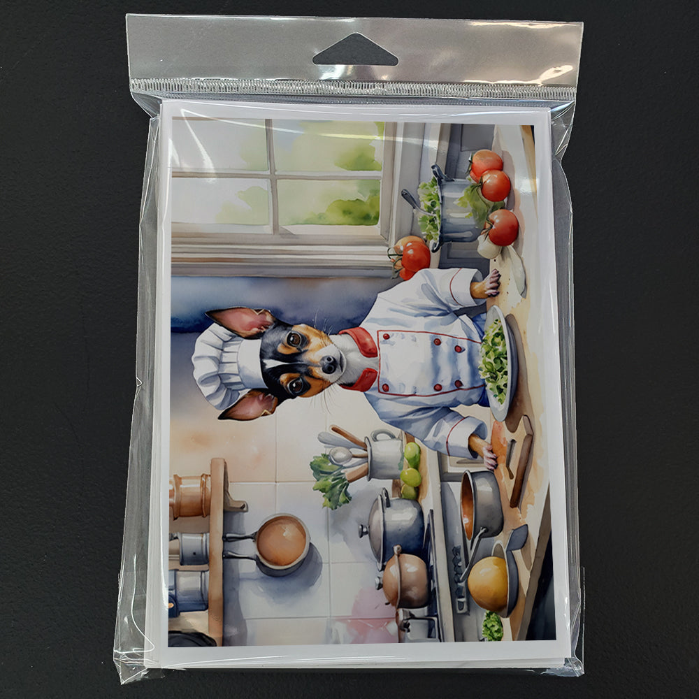 Rat Terrier The Chef Greeting Cards Pack of 8 Blank Cards with Envelopes Whimsical A7 Size 5x7