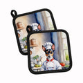Rat Terrier The Chef Pot Holder Set of 2 Heat Resistant Quilted Hot Pads 7.5 x 7.5 Inch, Insulated Kitchen Trivets for Cooking & Baking