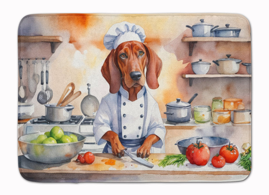 Redbone Coonhound The Chef Memory Foam Kitchen Mat Machine Washable Anti-Fatigue Cushion Comfort Bath or Kitchen Rug