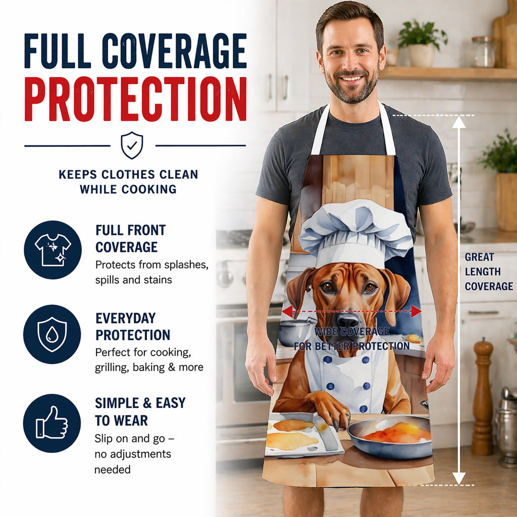 Rhodesian Ridgeback The Chef Apron Cooking Kitchen Server Baking Crafts Gardening for Adult Women Men, Unisex, Large, Multicolor