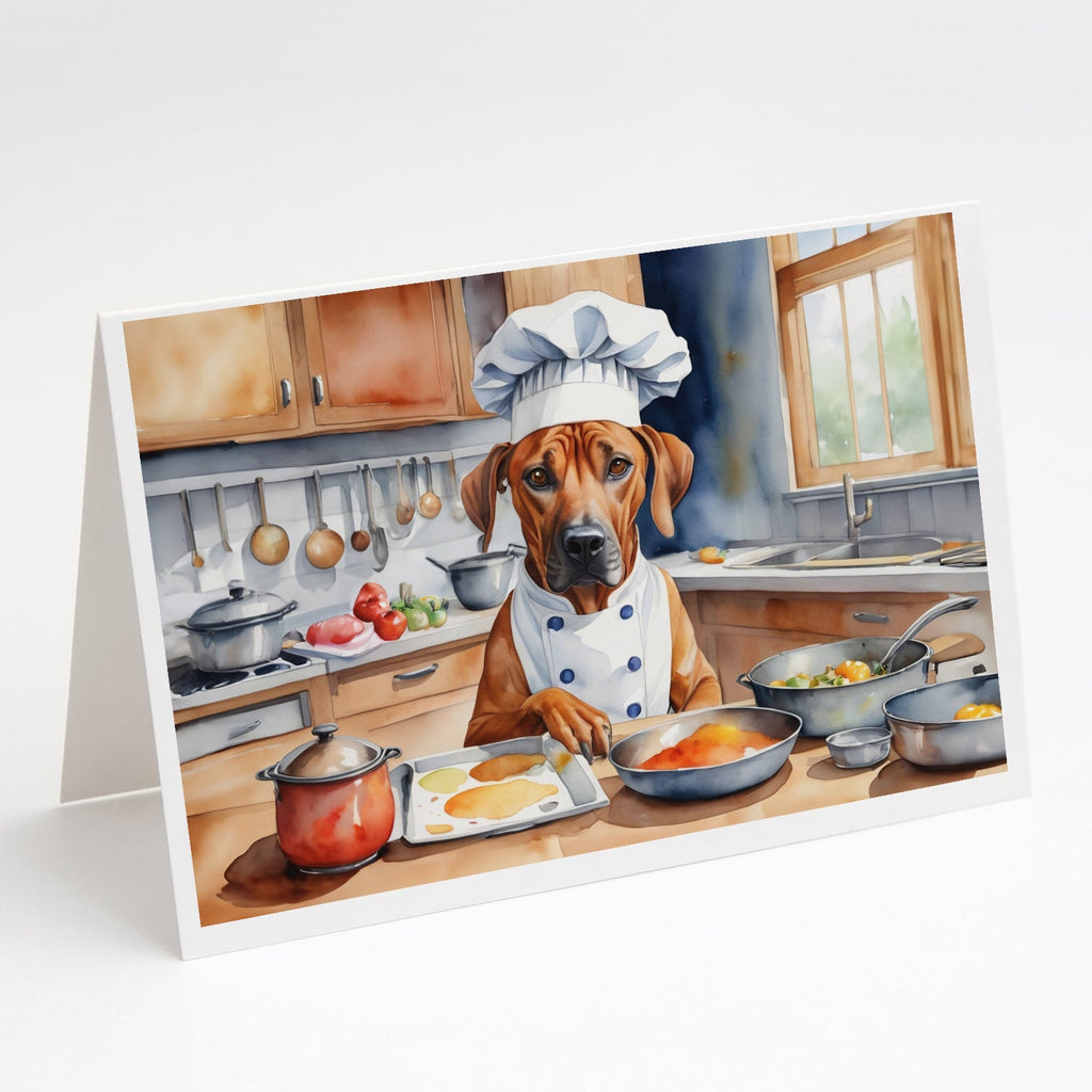 Rhodesian Ridgeback The Chef Greeting Cards Pack of 8 Blank Cards with Envelopes Whimsical A7 Size 5x7