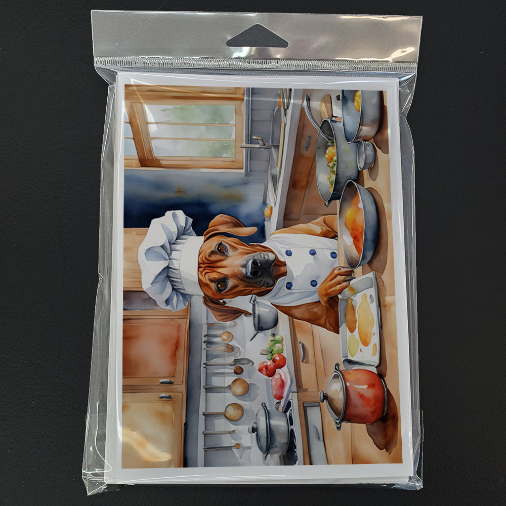 Rhodesian Ridgeback The Chef Greeting Cards Pack of 8 Blank Cards with Envelopes Whimsical A7 Size 5x7
