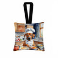Rhodesian Ridgeback The Chef Hanging Square Fabric Ornament 3.5 × 3.5 Decorative Door-Knob & Tree Hanger, Soft Fabric