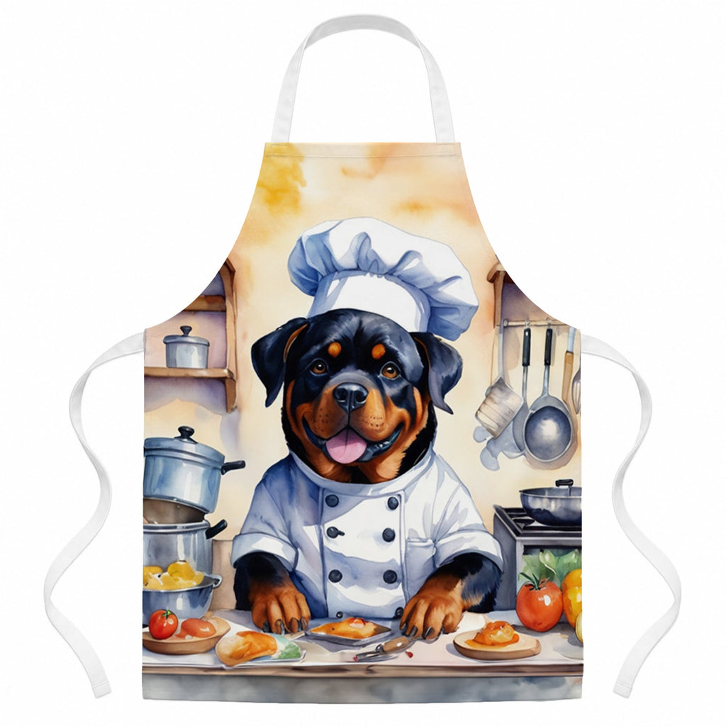 Rottweiler The Chef Apron Cooking Kitchen Server Baking Crafts Gardening for Adult Women Men, Unisex, Large, Multicolor