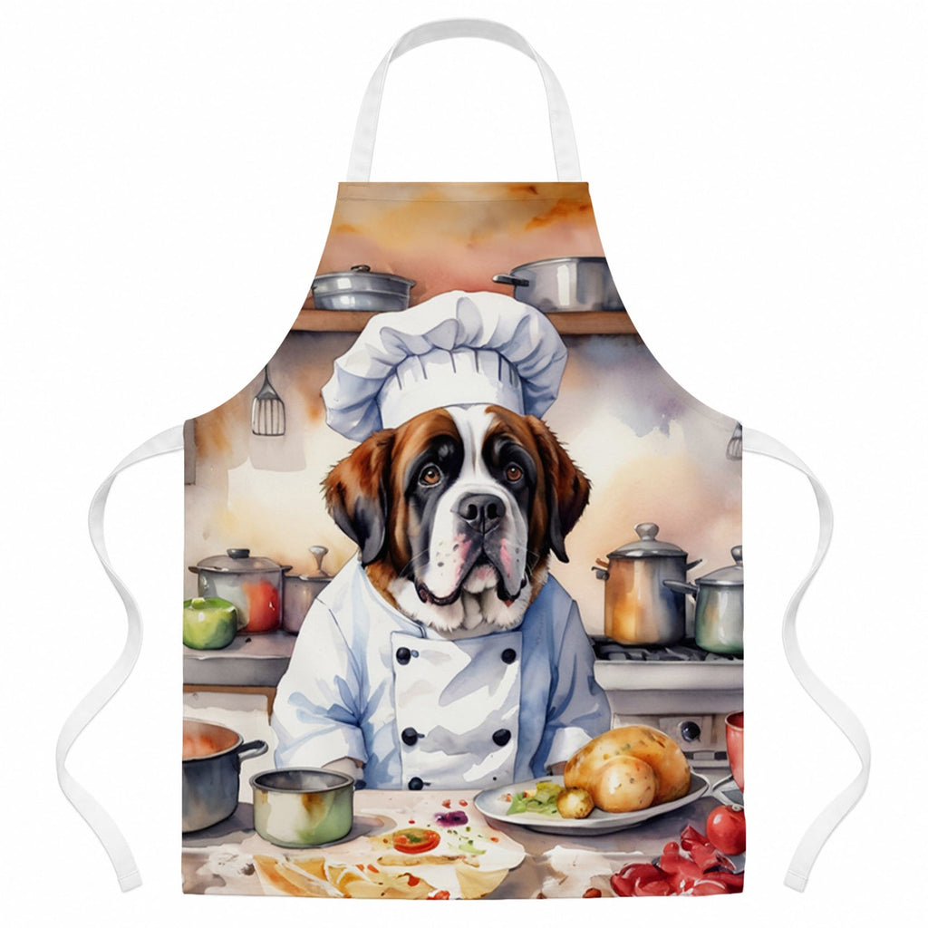 Saint Bernard The Chef Apron Cooking Kitchen Server Baking Crafts Gardening for Adult Women Men, Unisex, Large, Multicolor