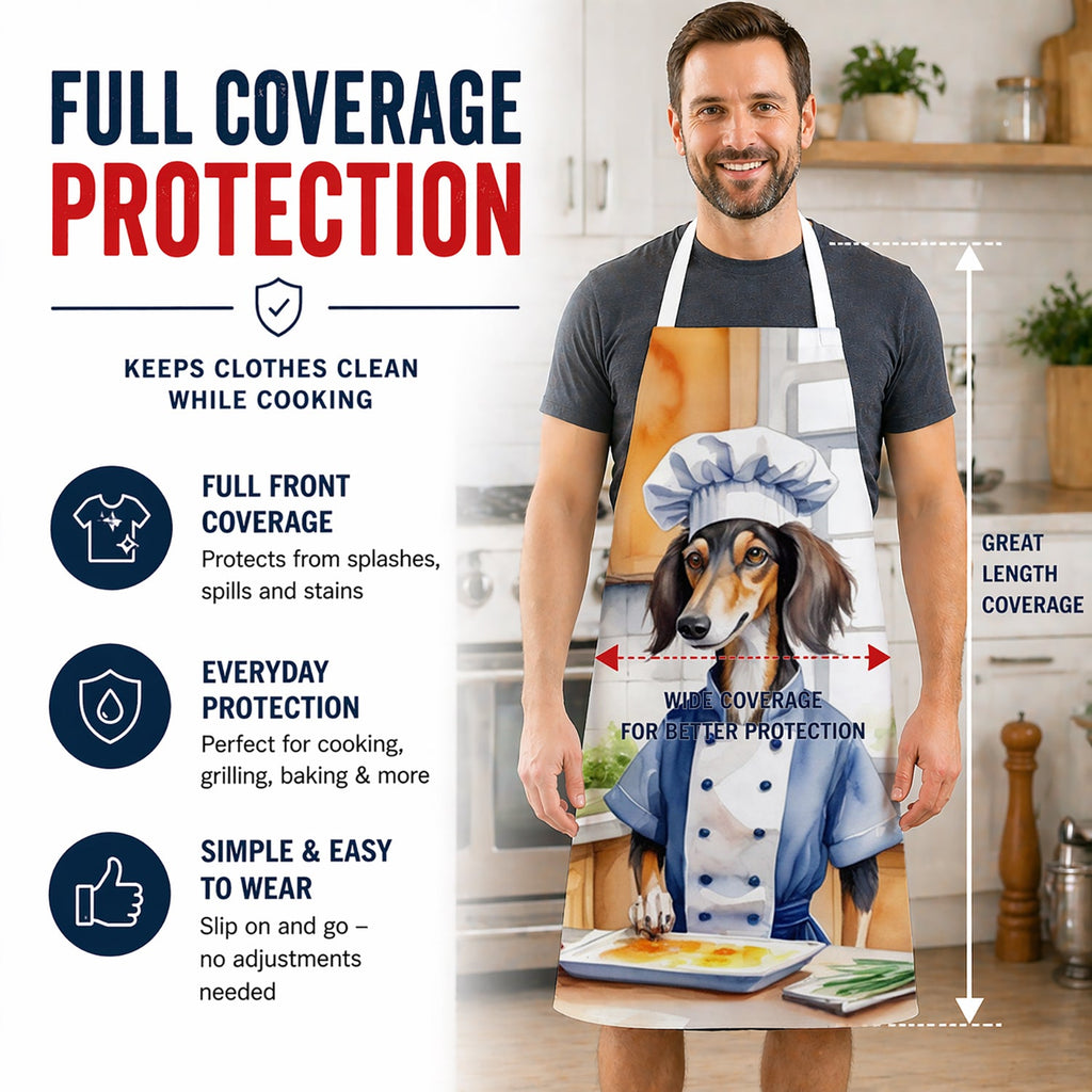 Saluki The Chef Apron Cooking Kitchen Server Baking Crafts Gardening for Adult Women Men, Unisex, Large, Multicolor
