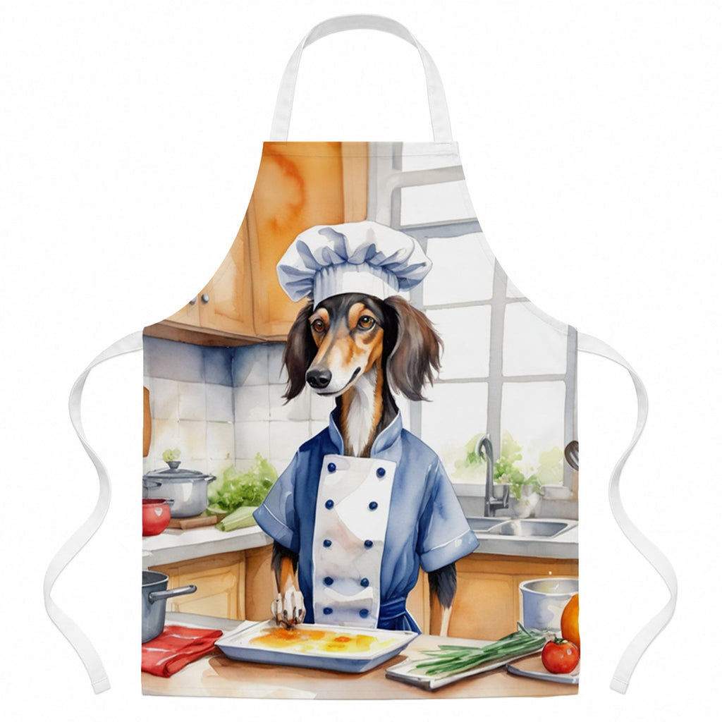 Saluki The Chef Apron Cooking Kitchen Server Baking Crafts Gardening for Adult Women Men, Unisex, Large, Multicolor