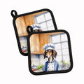 Saluki The Chef Pot Holder Set of 2 Heat Resistant Quilted Hot Pads 7.5 x 7.5 Inch, Insulated Kitchen Trivets for Cooking & Baking