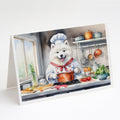 Samoyed The Chef Greeting Cards Pack of 8 Blank Cards with Envelopes Whimsical A7 Size 5x7
