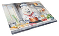 Samoyed The Chef Cutting Board Tempered Glass Kitchen Cutting Surface, Heat Resistant Chopping, Non-Slip Feet, Food Prep & Serving