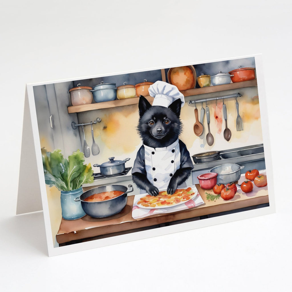 Schipperke The Chef Greeting Cards Pack of 8 Blank Cards with Envelopes Whimsical A7 Size 5x7