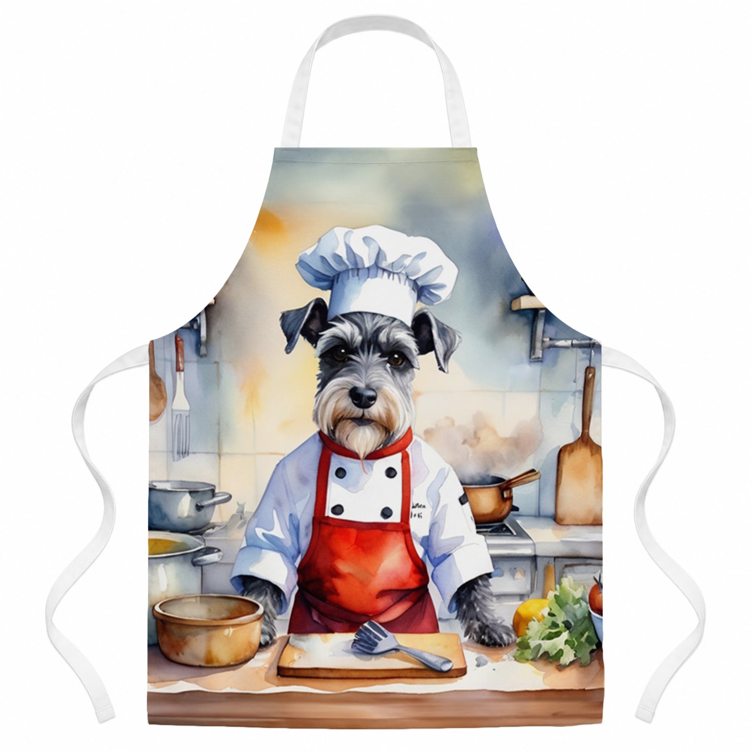 Schnauzer The Chef Apron Cooking Kitchen Server Baking Crafts Gardening for Adult Women Men, Unisex, Large, Multicolor