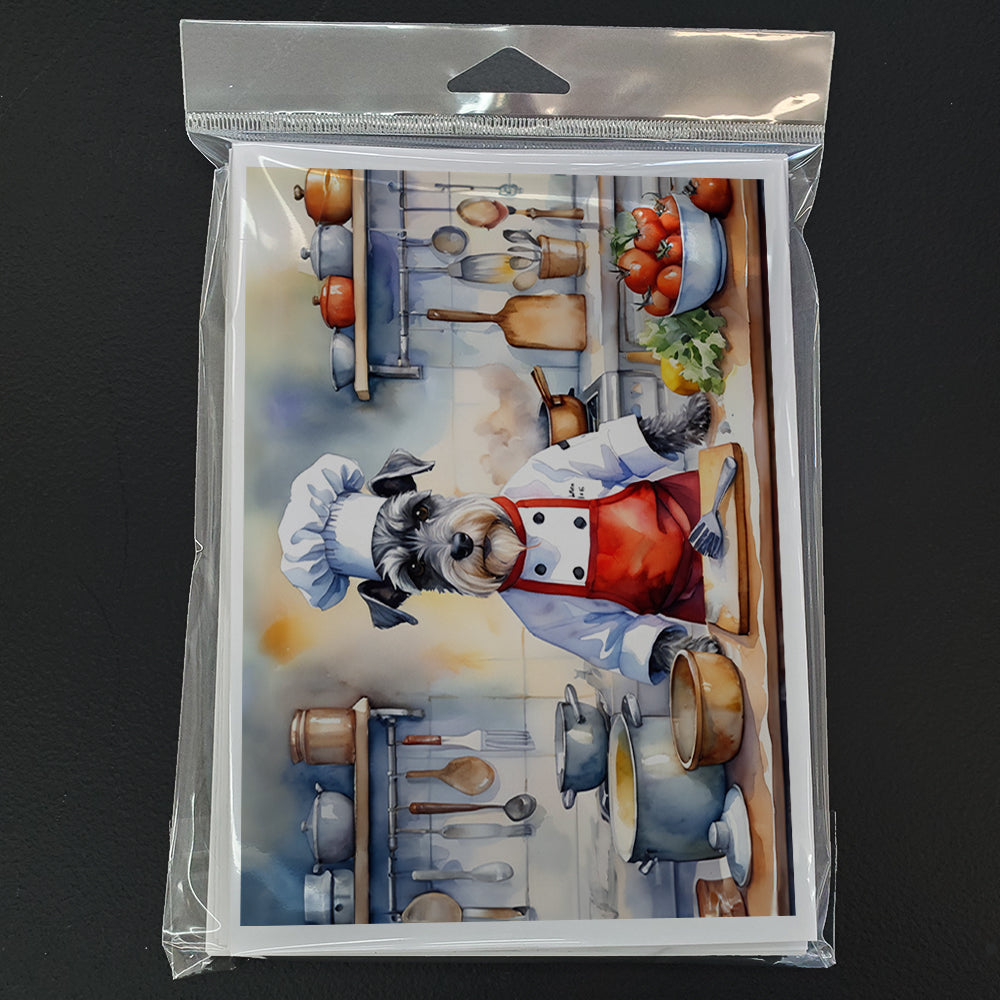 Schnauzer The Chef Greeting Cards Pack of 8 Blank Cards with Envelopes Whimsical A7 Size 5x7