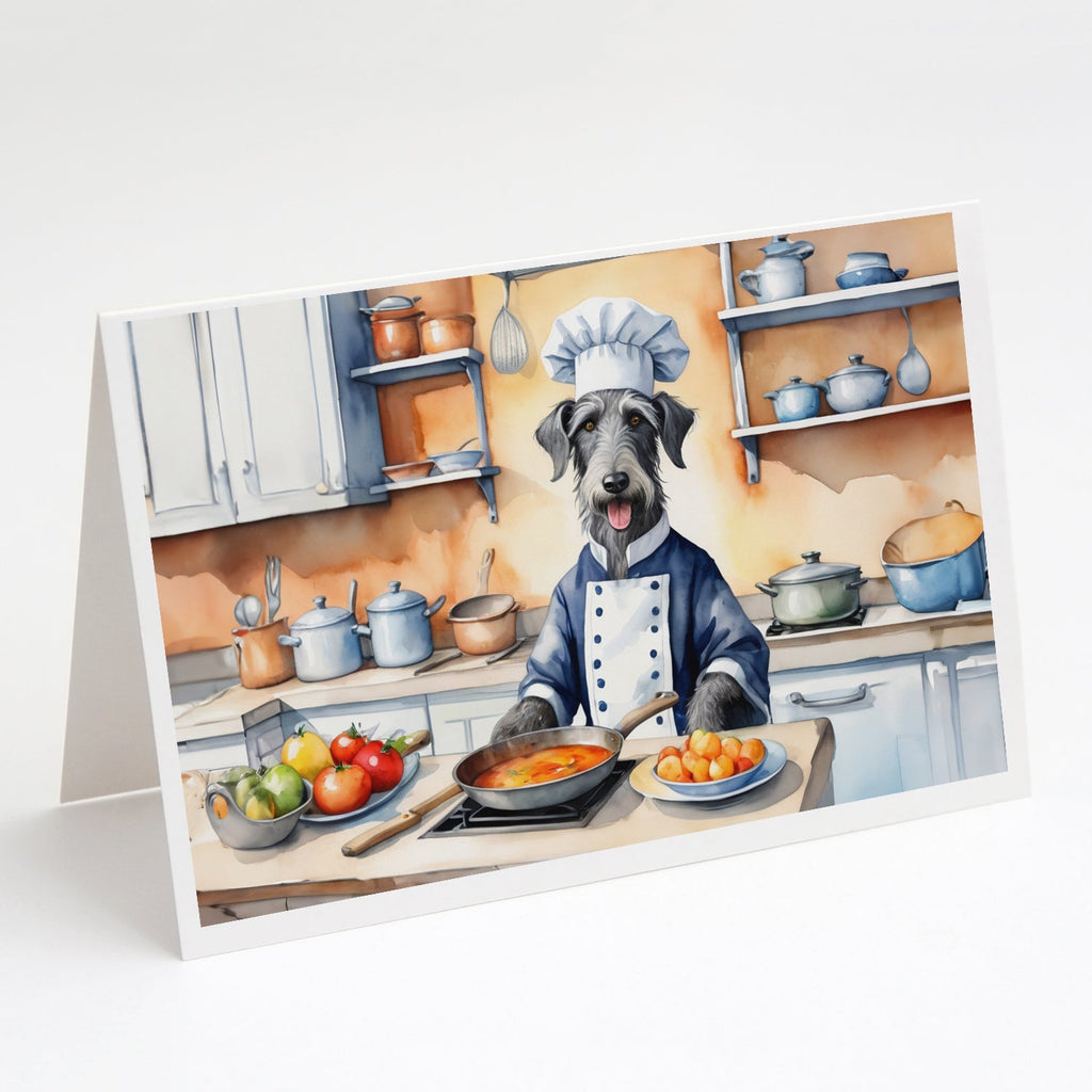 Scottish Deerhound The Chef Greeting Cards Pack of 8 Blank Cards with Envelopes Whimsical A7 Size 5x7