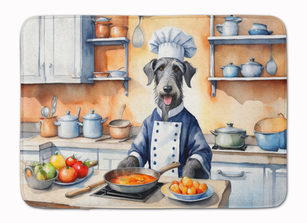 Scottish Deerhound The Chef Memory Foam Kitchen Mat Machine Washable Anti-Fatigue Cushion Comfort Bath or Kitchen Rug