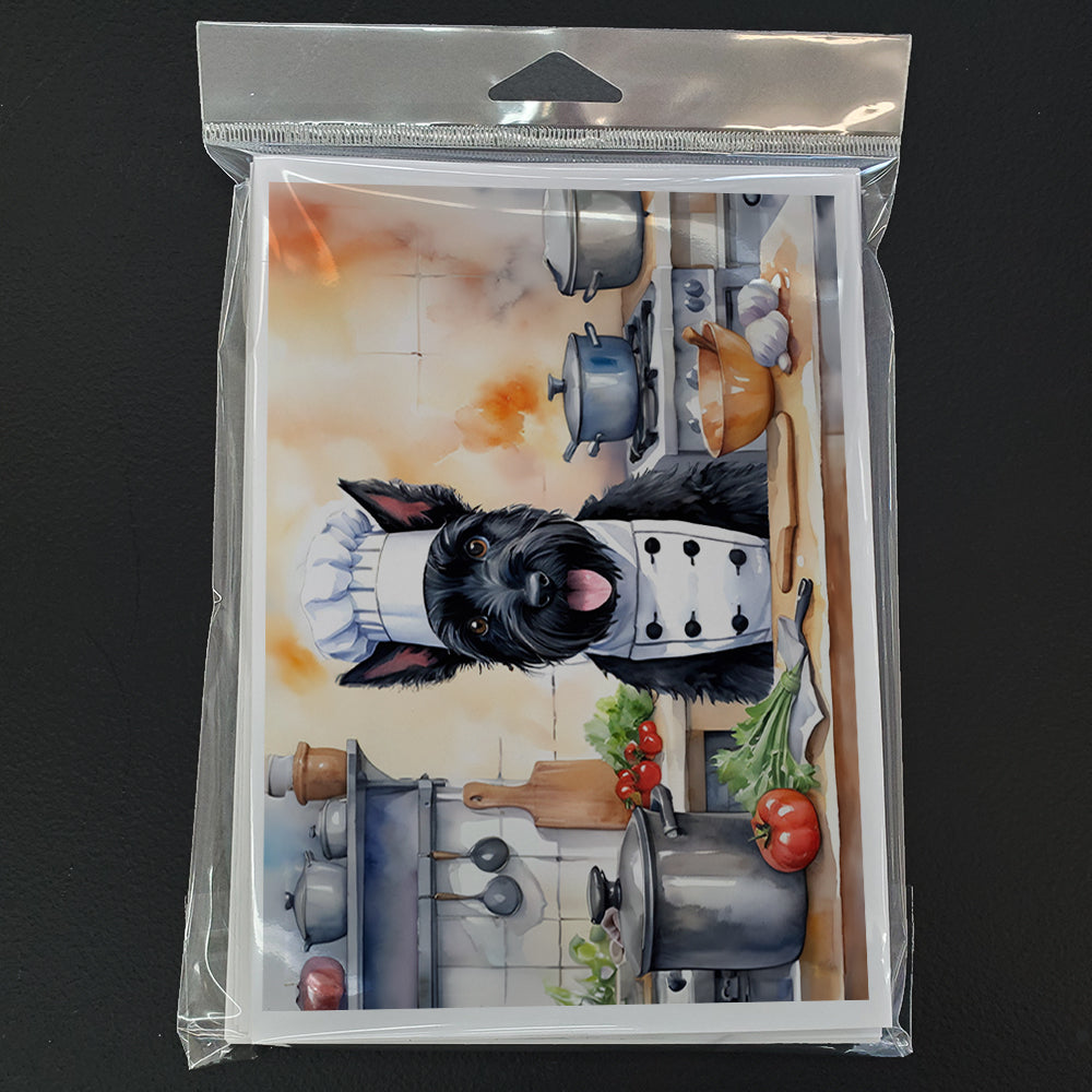 Scottish Terrier The Chef Greeting Cards Pack of 8 Blank Cards with Envelopes Whimsical A7 Size 5x7