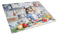 Sheltie The Chef Cutting Board Tempered Glass Kitchen Cutting Surface, Heat Resistant Chopping, Non-Slip Feet, Food Prep & Serving