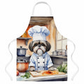 Shih Tzu The Chef Apron Cooking Kitchen Server Baking Crafts Gardening for Adult Women Men, Unisex, Large, Multicolor