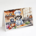 Shih Tzu The Chef Greeting Cards Pack of 8 Blank Cards with Envelopes Whimsical A7 Size 5x7