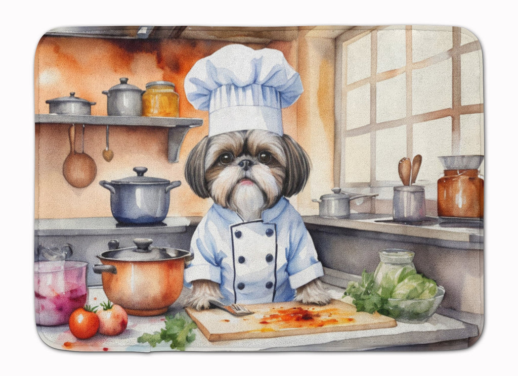 Shih Tzu The Chef Memory Foam Kitchen Mat Machine Washable Anti-Fatigue Cushion Comfort Bath or Kitchen Rug