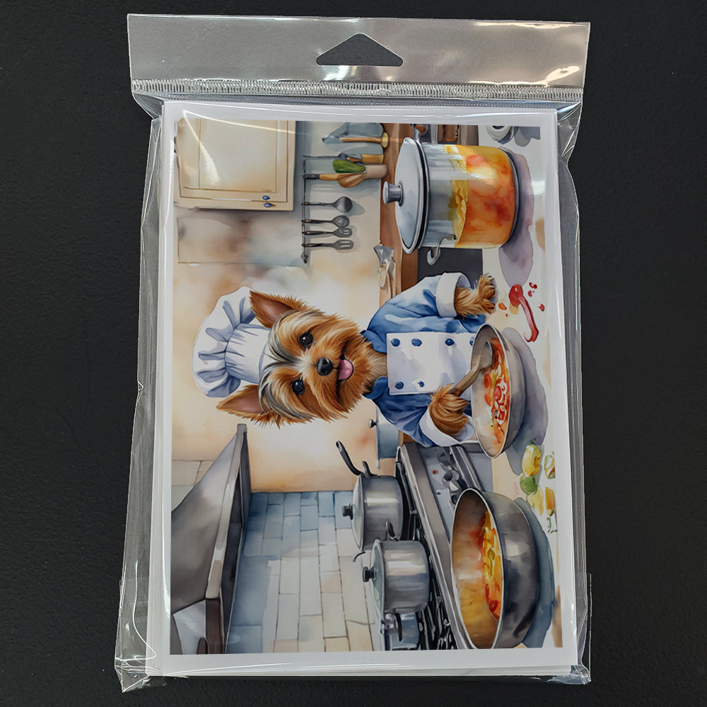 Silky Terrier The Chef Greeting Cards Pack of 8 Blank Cards with Envelopes Whimsical A7 Size 5x7