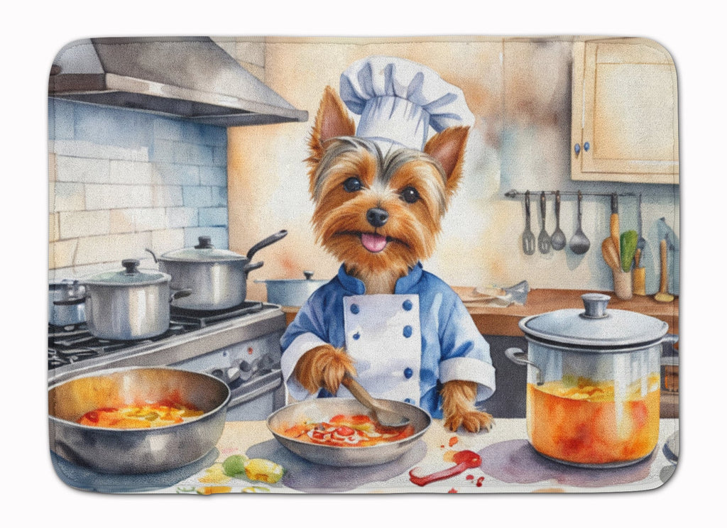Silky Terrier The Chef Memory Foam Kitchen Mat Machine Washable Anti-Fatigue Cushion Comfort Bath or Kitchen Rug