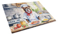 Staffordshire Bull Terrier The Chef Cutting Board Tempered Glass Kitchen Cutting Surface, Heat Resistant Chopping, Non-Slip Feet, Food Prep & Serving