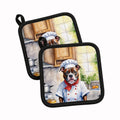 Staffordshire Bull Terrier The Chef Pot Holder Set of 2 Heat Resistant Quilted Hot Pads 7.5 x 7.5 Inch, Insulated Kitchen Trivets for Cooking & Baking