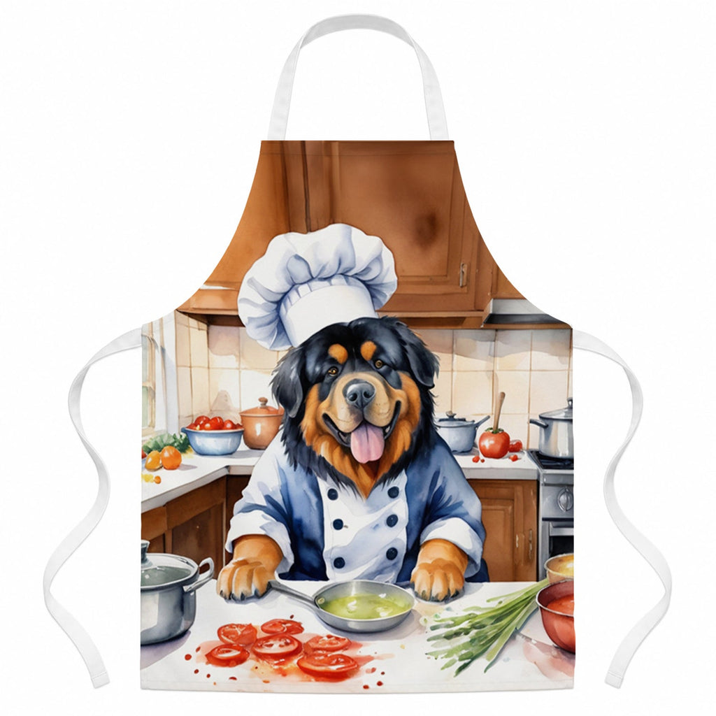 Tibetan Mastiff The Chef Apron Cooking Kitchen Server Baking Crafts Gardening for Adult Women Men, Unisex, Large, Multicolor