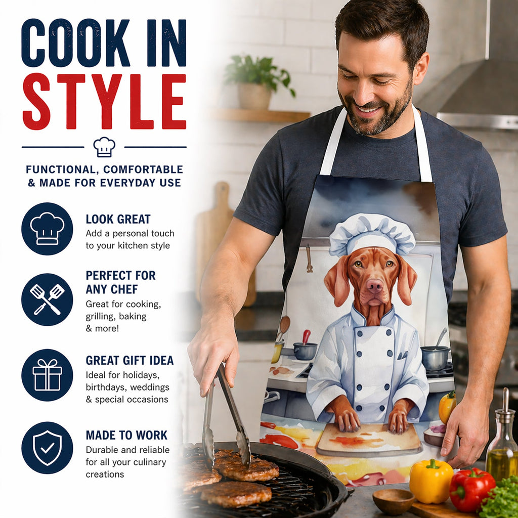 Vizsla The Chef Apron Cooking Kitchen Server Baking Crafts Gardening for Adult Women Men, Unisex, Large, Multicolor