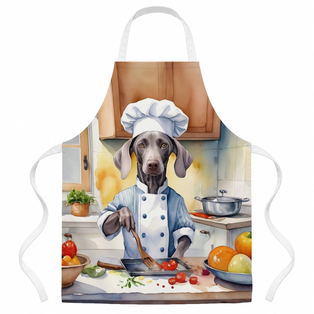 Weimaraner The Chef Apron Cooking Kitchen Server Baking Crafts Gardening for Adult Women Men, Unisex, Large, Multicolor