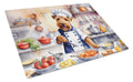 Welsh Terrier The Chef Cutting Board Tempered Glass Kitchen Cutting Surface, Heat Resistant Chopping, Non-Slip Feet, Food Prep & Serving