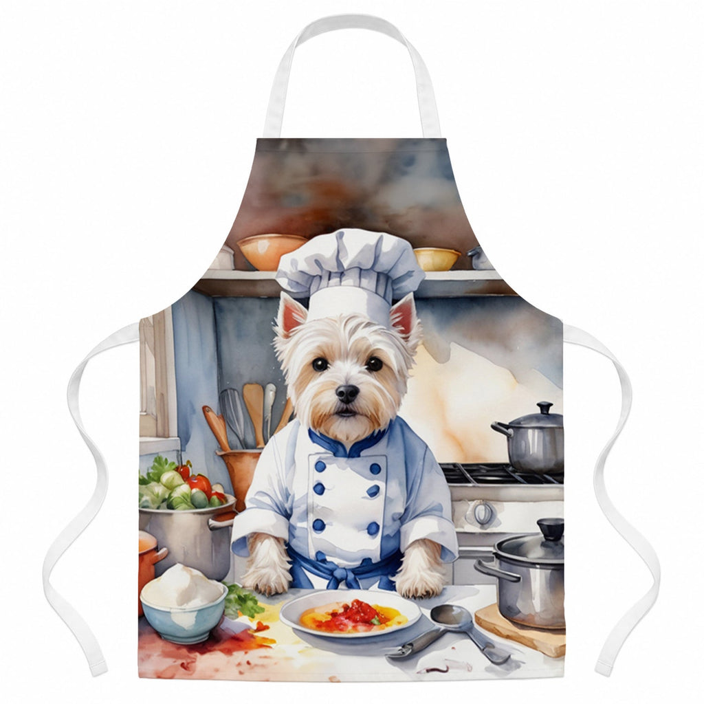 Westie The Chef Apron Cooking Kitchen Server Baking Crafts Gardening for Adult Women Men, Unisex, Large, Multicolor
