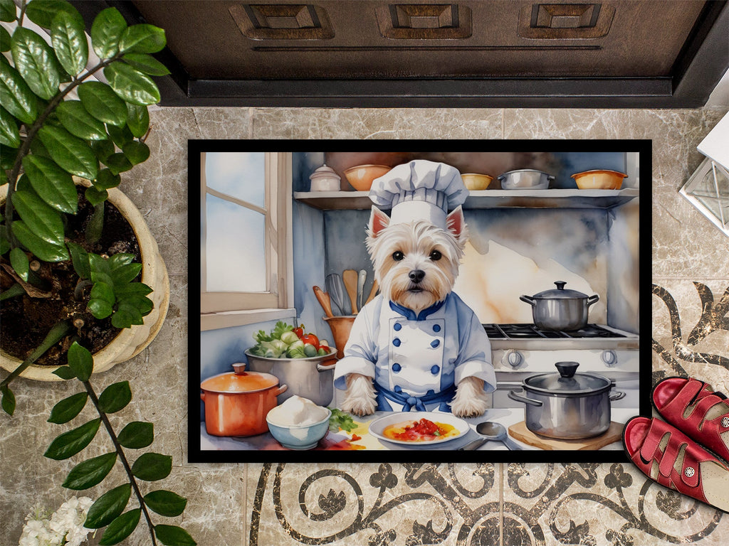 Westie The Chef Doormat Indoor Outdoor 24H X 36W Front Door Mat Rugs for Entryway, Non Slip Washable Low Pile,