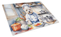 Westie The Chef Cutting Board Tempered Glass Kitchen Cutting Surface, Heat Resistant Chopping, Non-Slip Feet, Food Prep & Serving