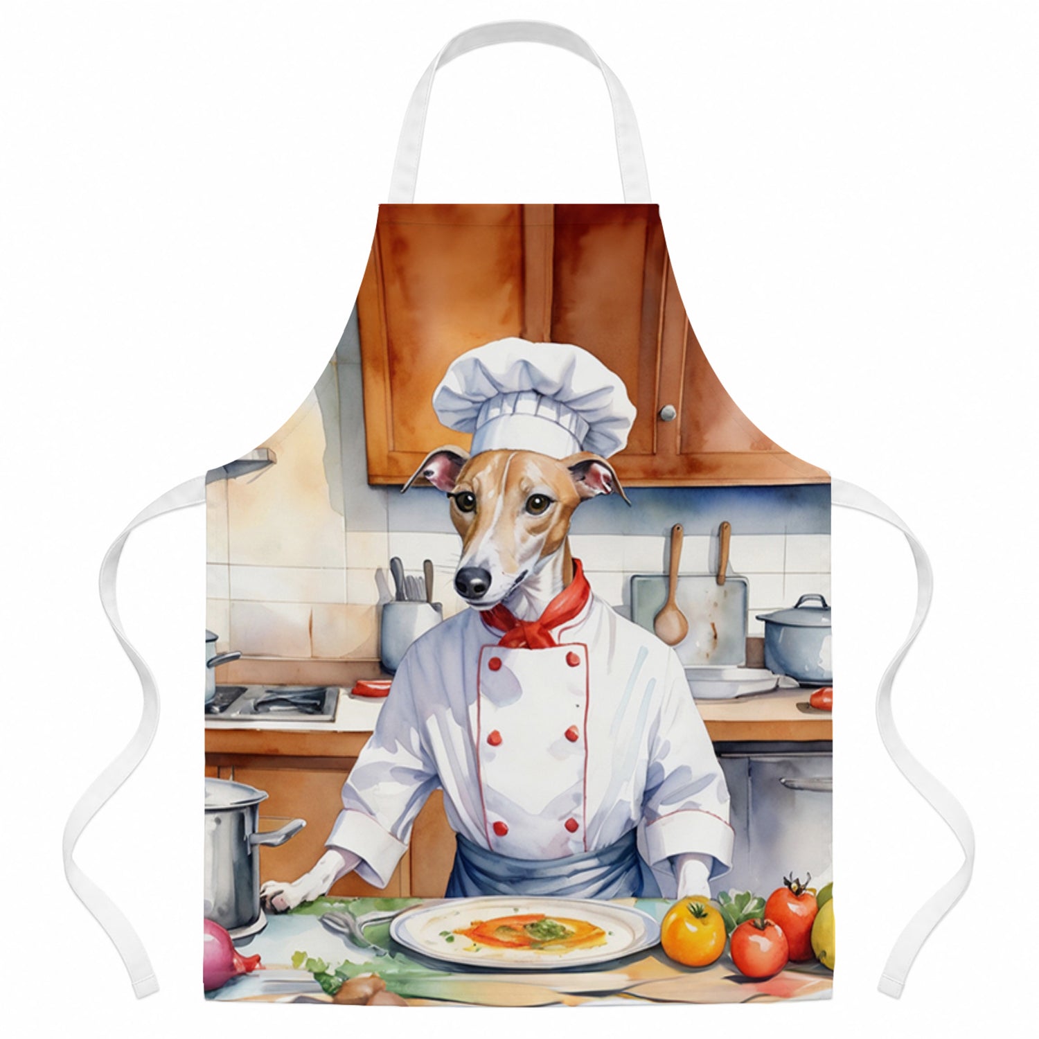 Whippet The Chef Apron Cooking Kitchen Server Baking Crafts Gardening for Adult Women Men, Unisex, Large, Multicolor
