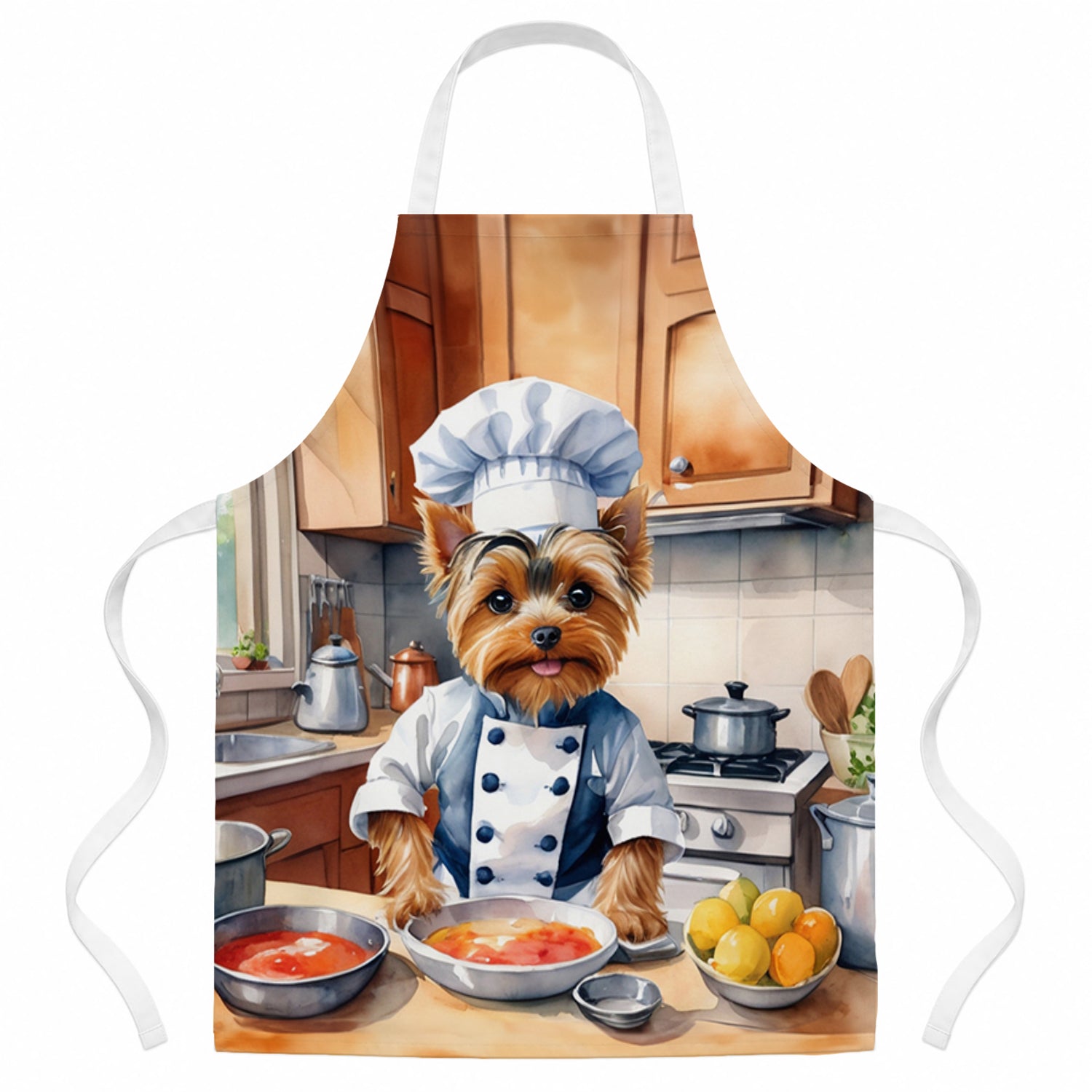 Yorkie Yorkshire Terrier The Chef Apron Cooking Kitchen Server Baking Crafts Gardening for Adult Women Men, Unisex, Large, Multicolor