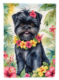 Affenpinscher Luau House Flag 28x40 Porch Sleeve Pole Decorative Outside Yard Banner Artwork Wall Hanging, Polyester