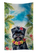 Affenpinscher Luau Kitchen Towel Velour Plush Front and Cotton Loop Back Machine Washable