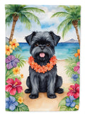 Affenpinscher Luau House Flag 28x40 Porch Sleeve Pole Decorative Outside Yard Banner Artwork Wall Hanging, Polyester