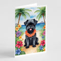 Affenpinscher Luau Greeting Cards Pack of 8 Blank Cards with Envelopes Whimsical A7 Size 5x7