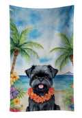 Affenpinscher Luau Kitchen Towel Velour Plush Front and Cotton Loop Back Machine Washable