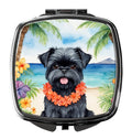 Affenpinscher Luau Compact Mirror Decorative Travel Makeup Mirror for Women Girls Gifts Pocket Makeup Mirror Folding Handheld