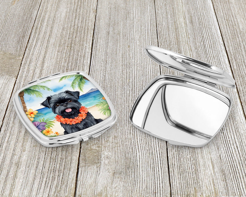 Affenpinscher Luau Compact Mirror Decorative Travel Makeup Mirror for Women Girls Gifts Pocket Makeup Mirror Folding Handheld