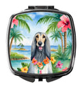Afghan Hound Luau Compact Mirror Decorative Travel Makeup Mirror for Women Girls Gifts Pocket Makeup Mirror Folding Handheld