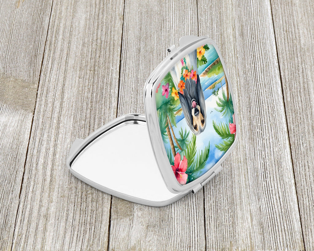 Afghan Hound Luau Compact Mirror Decorative Travel Makeup Mirror for Women Girls Gifts Pocket Makeup Mirror Folding Handheld