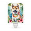 Akita Luau Ceramic Night Light Compact, UL-Certified, Ideal for Bedroom, Bathroom, Nursery, Hallway, Kitchen, 6x4x3, Multicolor