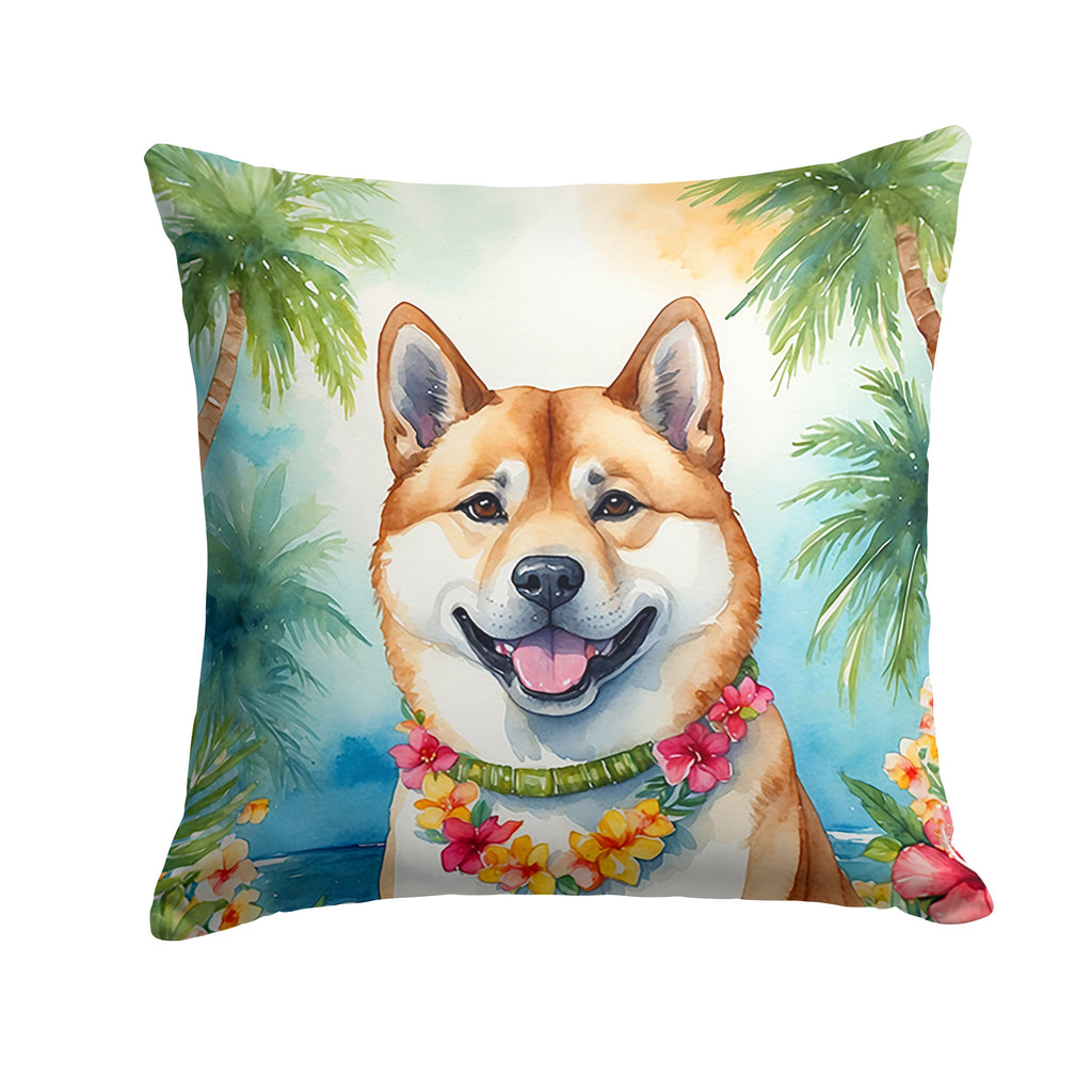 Akita Luau Decorative Throw Pillow 18x18 Indoor Outdoor Accent Cushion, Fabric Cover with Insert for Sofa, Bed, Porch & Living Room